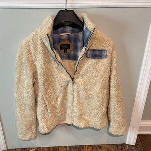 RARE Pendleton Sherpa Deep Pile Jacket Women's Size Small Cream Full Zip Lined